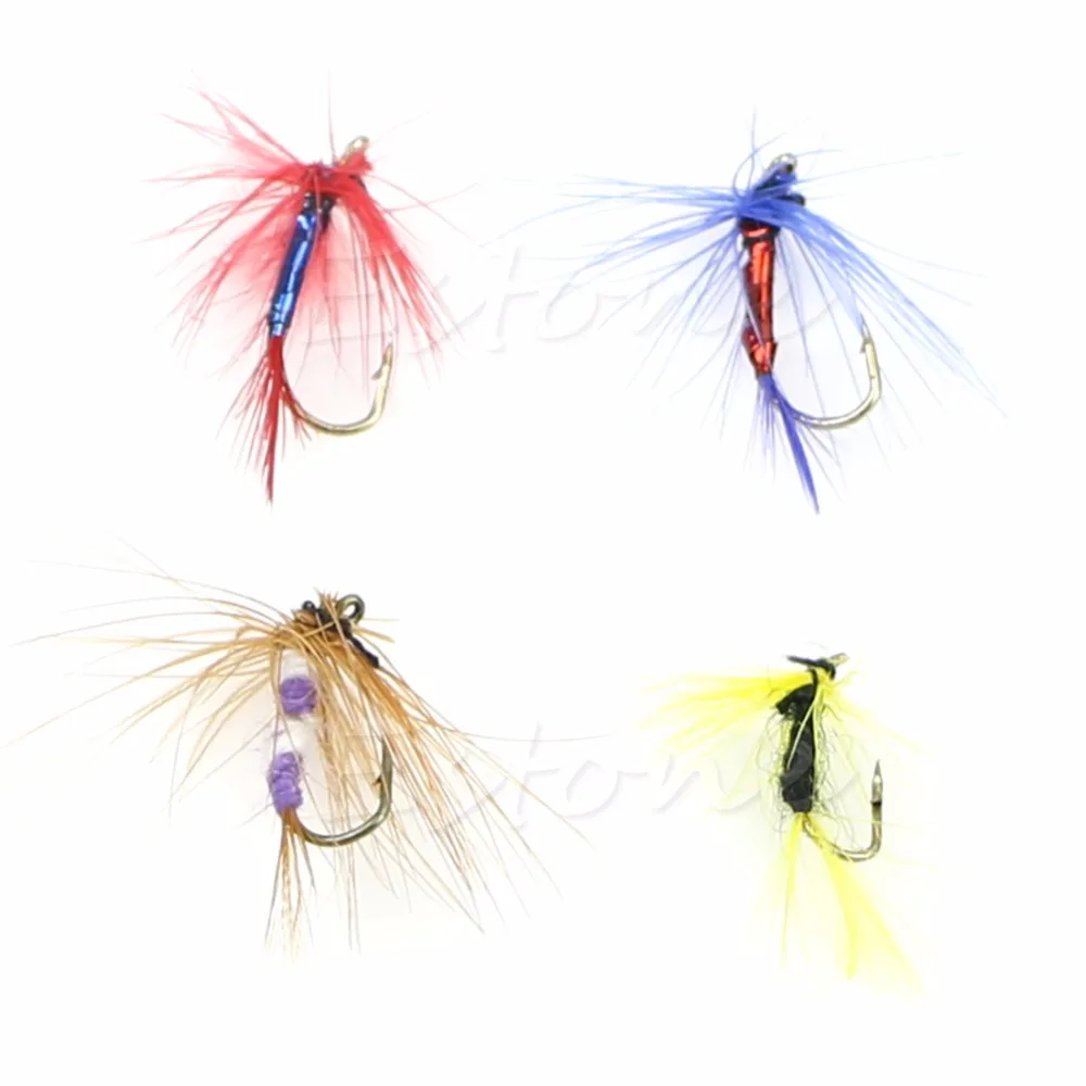 Lot 4pcs Various Dry Fly Hooks Fishing Trout Salmon Dry Flies Fish Hook