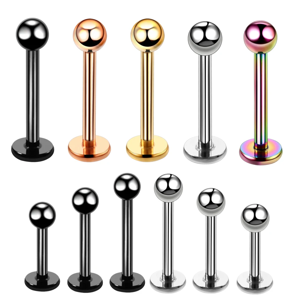 Body Piercing Jewelry 1Pc G23 Titanium Labret Lip Ring Tragus Cartilage Earring 16G Helix Ring Ear Stud Bar Rings