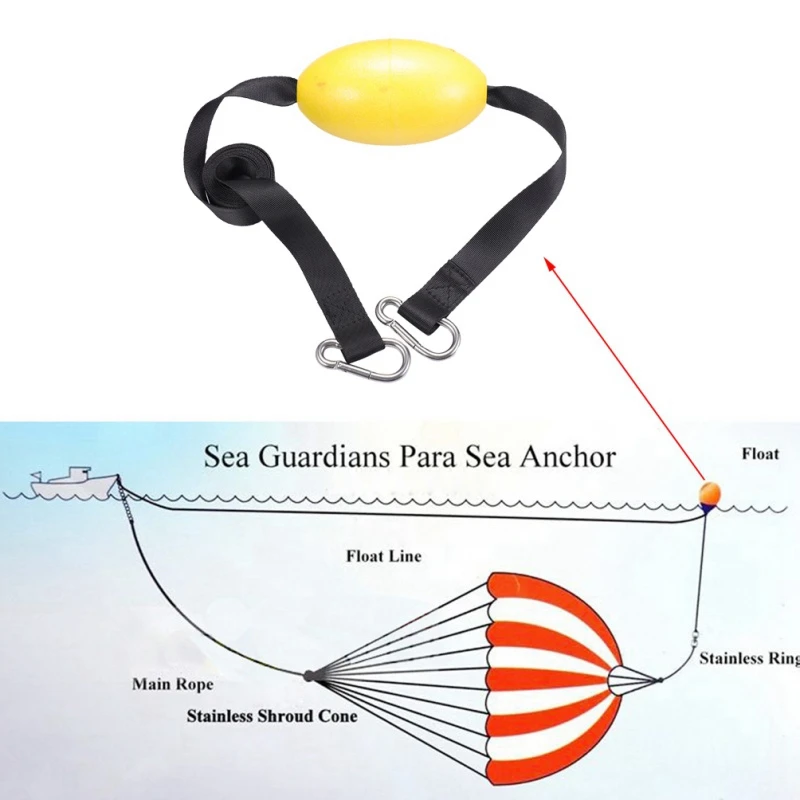 

Outdoor Kayak Drift Anchor Tow Rope Line Throw Line EVA Buoy Ball Float Leash For Drift Anchors water sports