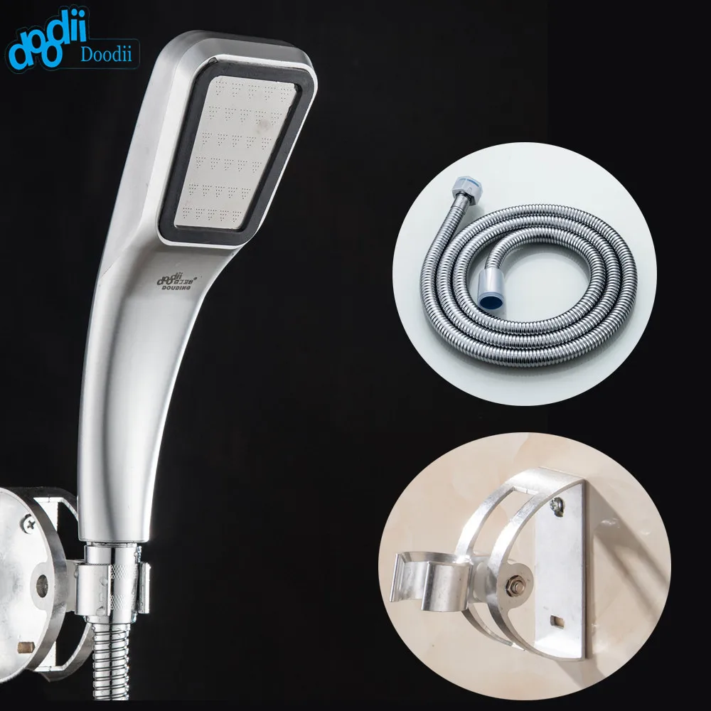 DOODII Shower Head Set Water Saving 300 Hole ABS With Silver Shower 1.5m Stainless Steel Shower