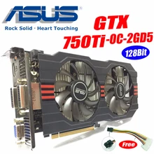 Asus GTX-750TI-OC-2GD5 GTX750 GTX750TI GTX 750TI 2G DDR5 128 bit PC настольные видеокарты PCI Express3.0 GTX 750 ti