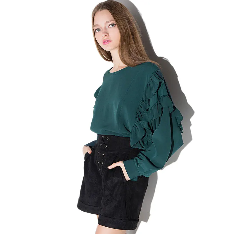green shirt blouse