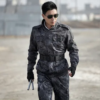 

Free shipping special forces Camouflage suit European American Military Tactical uniform CS game Clothing Black Camouflage Sets