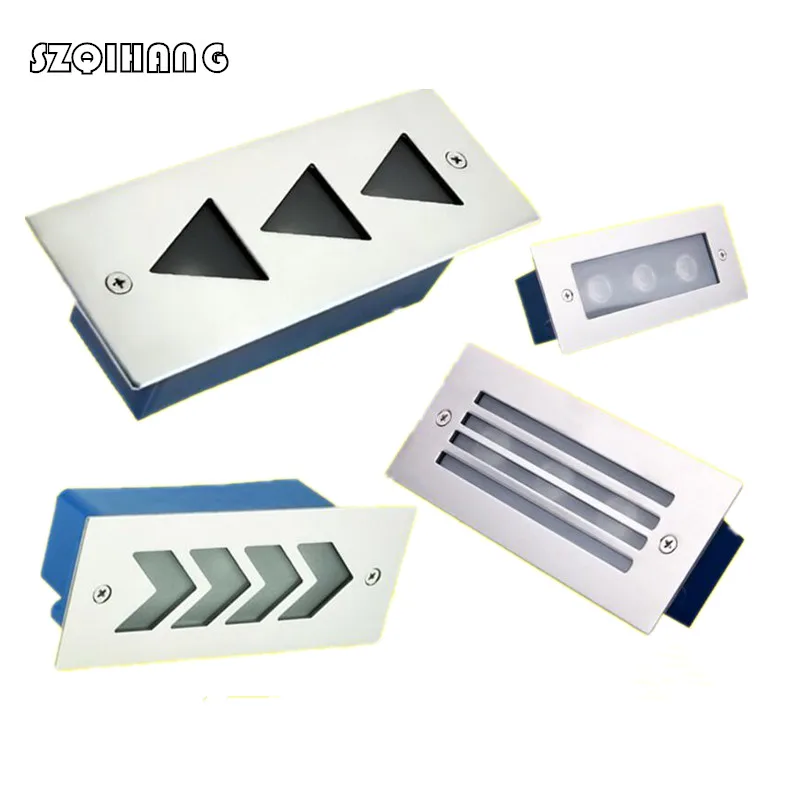 waterproof 3*3W 85-265V DC12V Warm Cold White LED Stair/step Light recessed Indoor outdoor Wall corner lamp