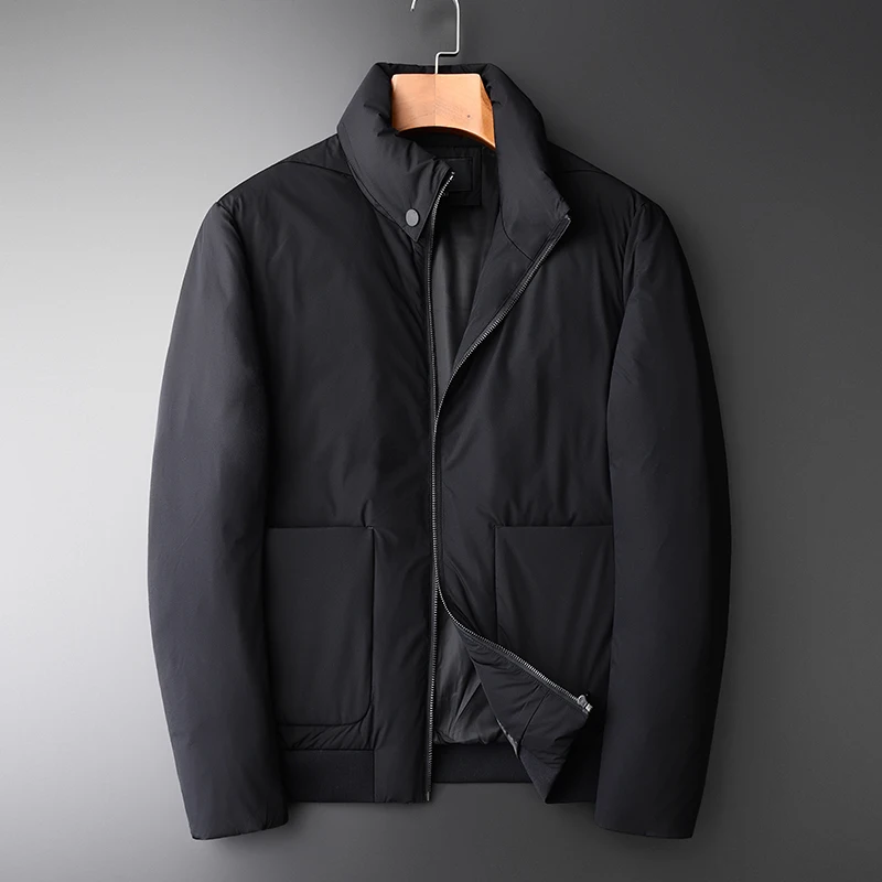 

Minglu Add Thick Duck Down Jacket Men Luxury Turn-down Collar Down Jacket Men Winter Fashion Slim Fit Black Mens Down Jacket 4XL