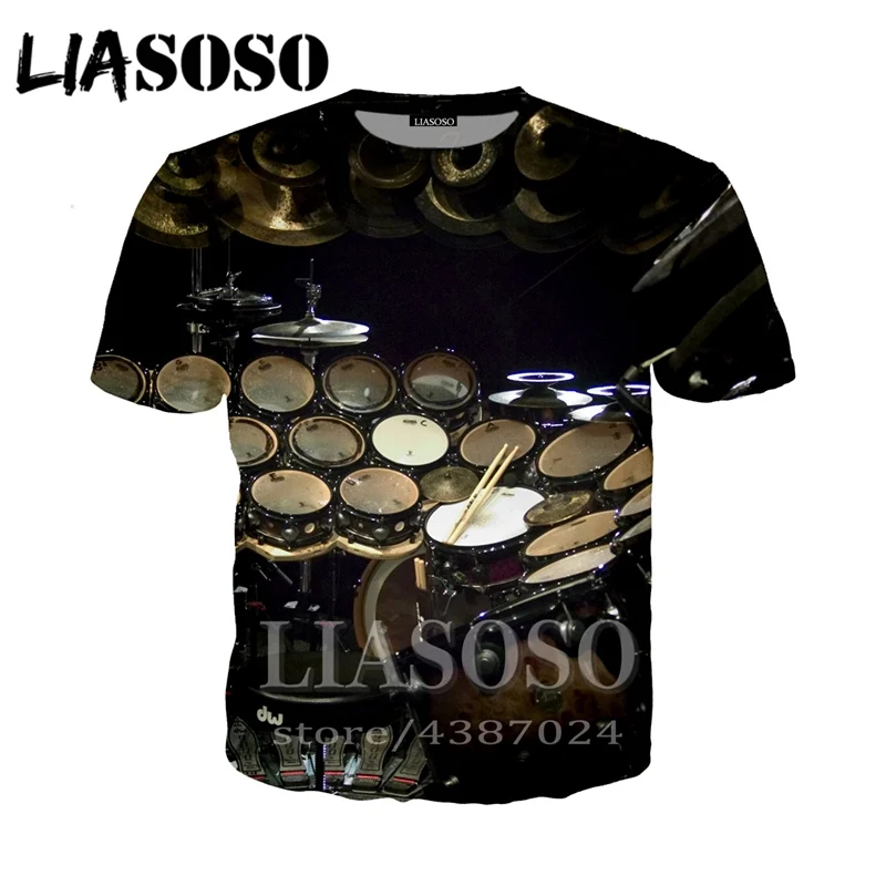 LIASOSO модная футболка 3d принт барабанная установка Топ Костюм Рок t Мужчины wo Мужская Уличная одежда с мотивами из аниме футболка Harajuku рубашки с коротким рукавом E350 - Цвет: 8