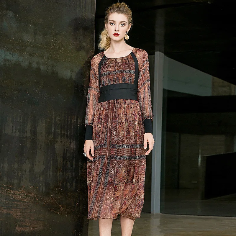 Zijden bloemen beach boho bohemian party plus size club lange jurken casual sexy vrouwen 2019 lente zomer koffie chiffon bloem Zijden bloemen beach boho bohemian party plus size club lange jurken casual sexy vrouwen 2019 lente zomer koffie chiffon bloem