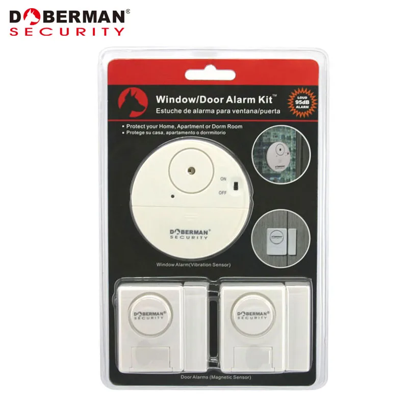 

Doberman Security Alarm Kit Door Window 1pcs Vibration Alarm And 2pcs Magnetic Warning Intruder Home Security Alarm System Kit