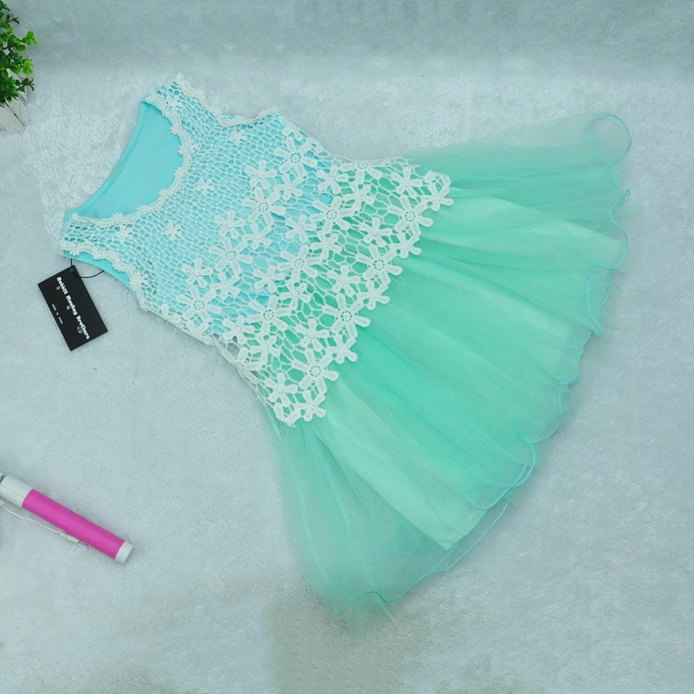 Clearance Sale Girls Tulle Dresses summer crocheted princess lace dress