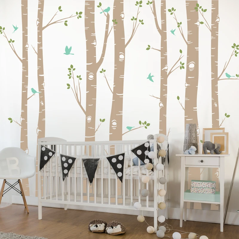Free Delivery & Gift Wrapping Set of 7 Birch White Trees Wall Decal Art