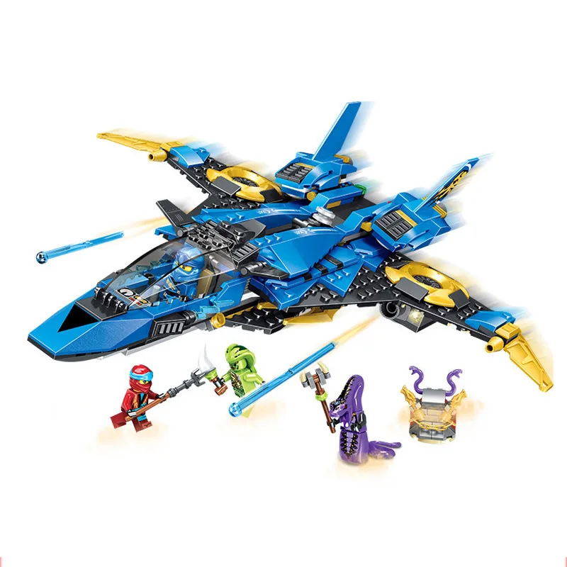 

528Pcs Ninja Storm Fighter Model Building Blocks Compatible Legoingly LegoINGs Jie Warplane Knight Figures Toys For Friend