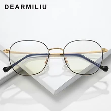 DEARMILIU овальная оправа из розового золота анти-синий свет блокирующие очки светодиодные очки для чтения радиационно-стойкие очки компьютерные игровые очки