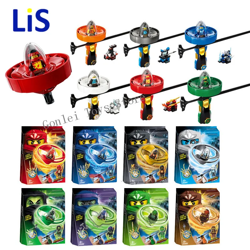 

2018 NEW 9Colors Super heroes Spinning flying Ninja beyblade Zane Cole Lloyd Action Figures Building Toys gifts Compatible with