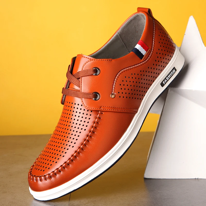 2019 New Men's Summer Loafers Shoes Leather Soft Man Casual Lacing Cutout Shoes Black Man Loafers 2019 New Men's Summer Loafers Shoes Leather Soft Man Casual Lacing Cutout Shoes Black Man Loafers