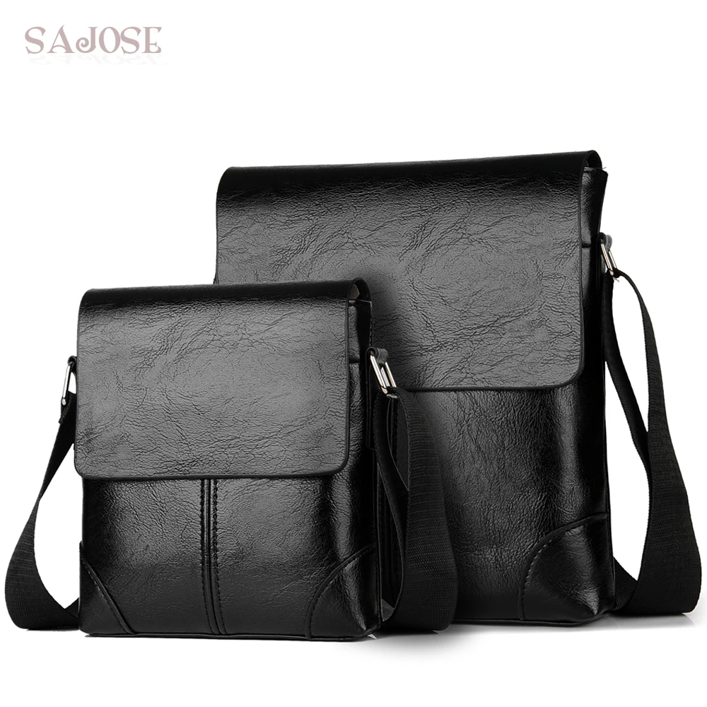 أكياس crossbody للرجال بو الجلود الكتف حقيبة عارضة خمر 2 مجموعات الأزياء الشركة عالية الجودة الرجال رسول حقائب اليد حقيبة