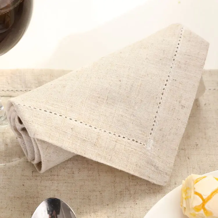 6PCS/LOT Hemstitched Napkins Linen Dinner Napkins Custom Napkins 45