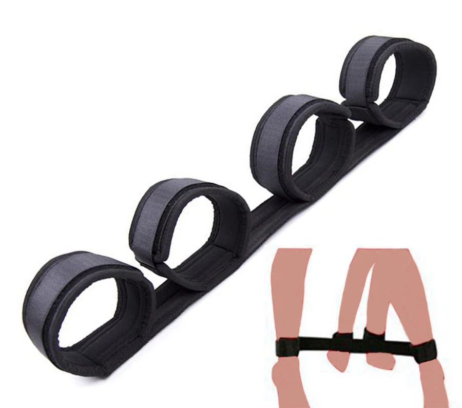

Easy Access Bondage Restraint, Open Leg Rigid Mid-section Spreader System,Soft Padded Hand Cuffs Ankle Cuffs