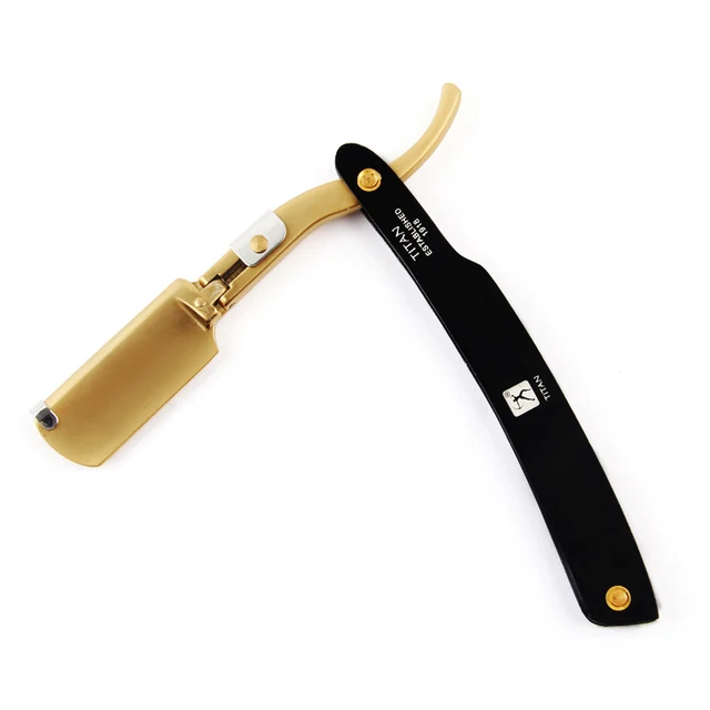 New Men Shaving Straight Razor Blade Replaceable Manual Metal Handle