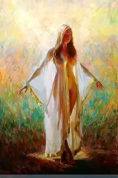 

Modern handmade painting beautiful girl on oil canvas for living room decor and wallpaper