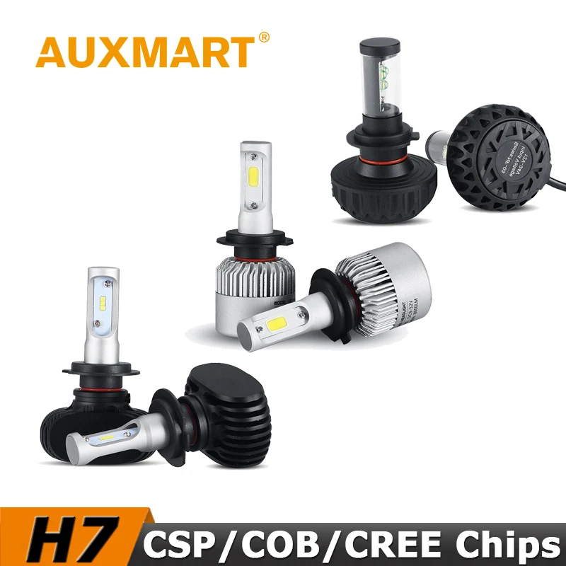 

Auxmart H7 Car LED Headlight Kit Single Beam Fog Light COB/CSP/CREE Chips Head Lamp For Toyota Hyundai Chevrolet Nissan Honda