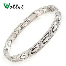 Ювелирные изделия Wollet очаровательные 5 в 1 или все магниты CZ камень 316L нержавеющая сталь магнитный браслет для женщин забота о здоровье