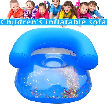 

Kids Inflatable Sofa Baby Sitting Chair Sequin Kids Bath Learning Seat B2Cshop