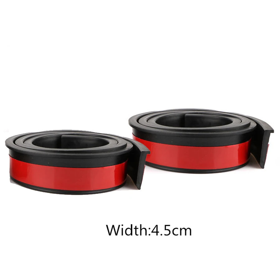 

2 Pcs Car Fender Wheel Eyebrow Flares Protector Universal Black Rubber 2X 4.5cm/1.5M Widening