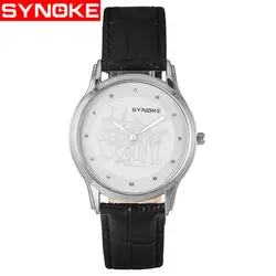 SYNOKE мужские часы в деловом стиле Модные кварцевые наручные часы со стразами циферблат 30 м водонепроницаемые мужские часы из искусственной