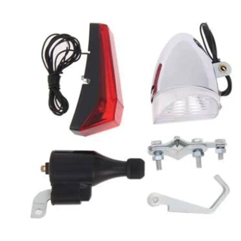 Hot Sale Bike Cycling Dynamo Lights Set Safety No Batteries Needed Headlight Rear S#S9