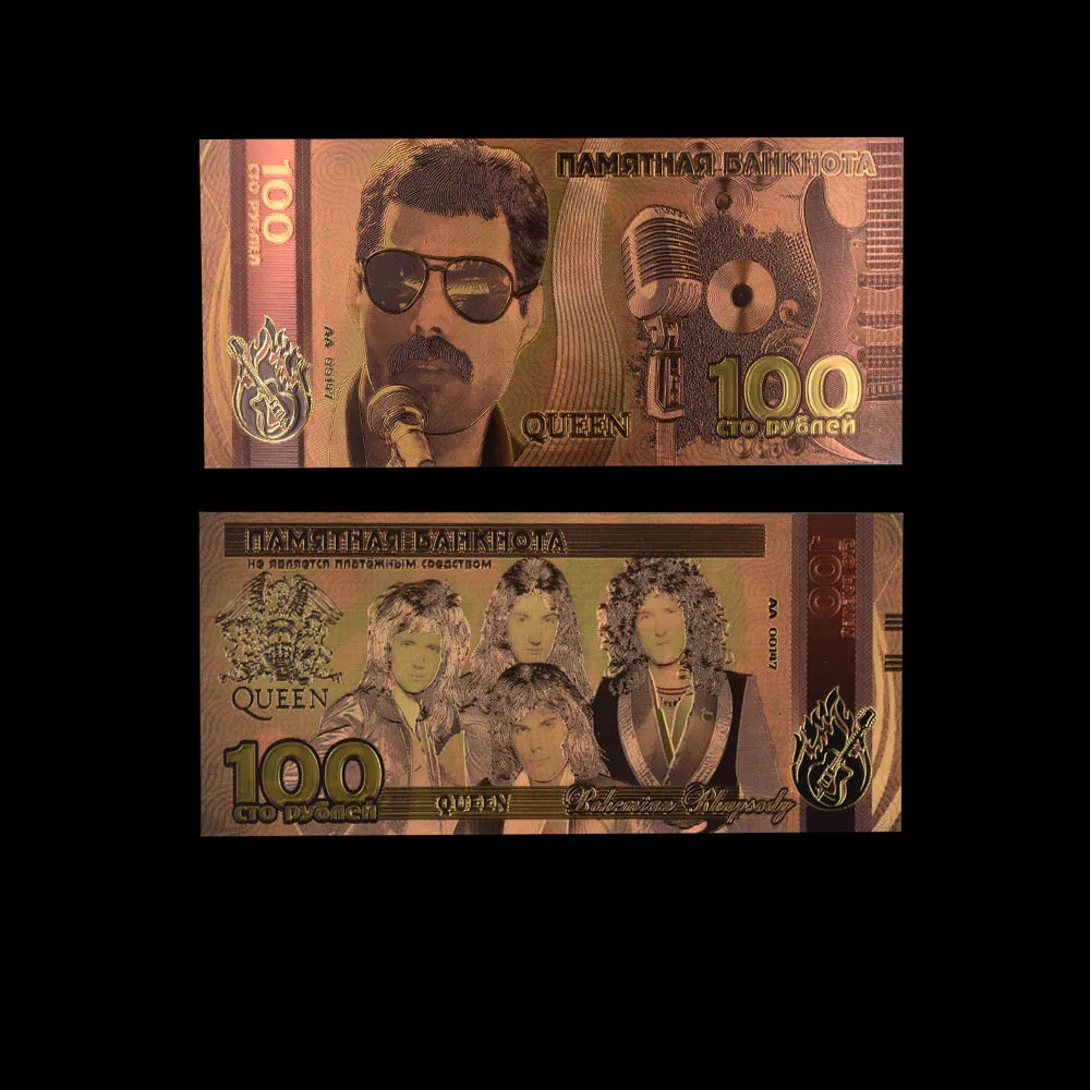 Продукты Queen Band цветные российские золотые банкноты 100 рублевых банкнот в 24