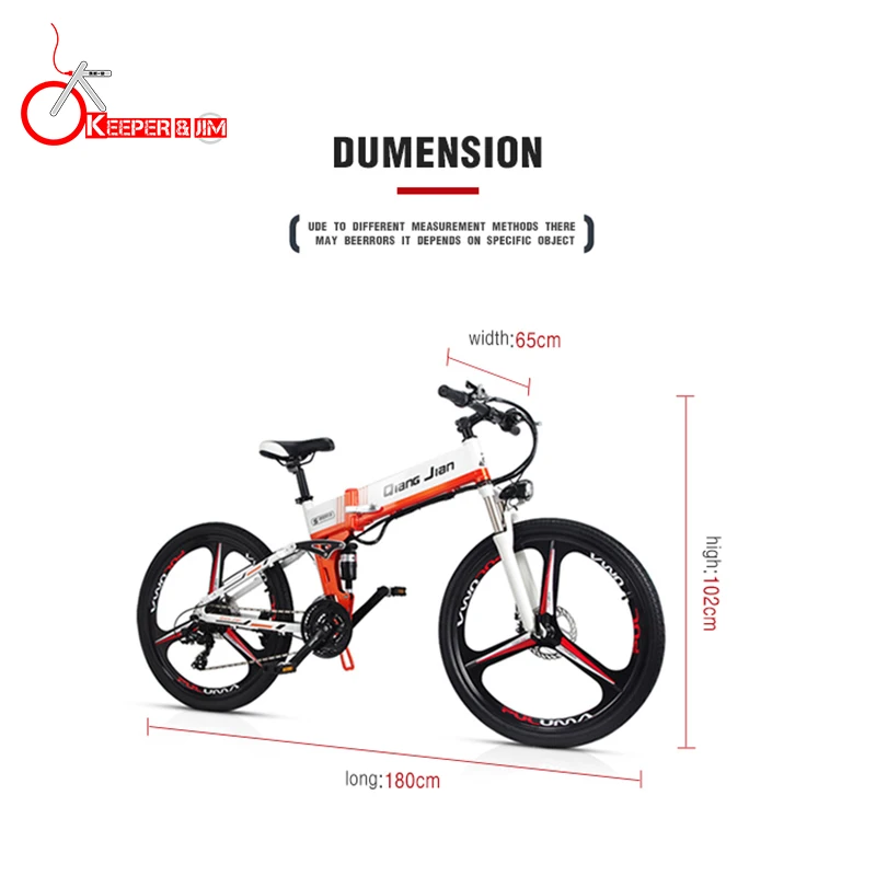 Clearance portable electric bicycle bicy Hydraulic oil brake Mountain 48V350W 10.4Ah+18AH Lithium Battery EBike Inside Li-on Batt 2