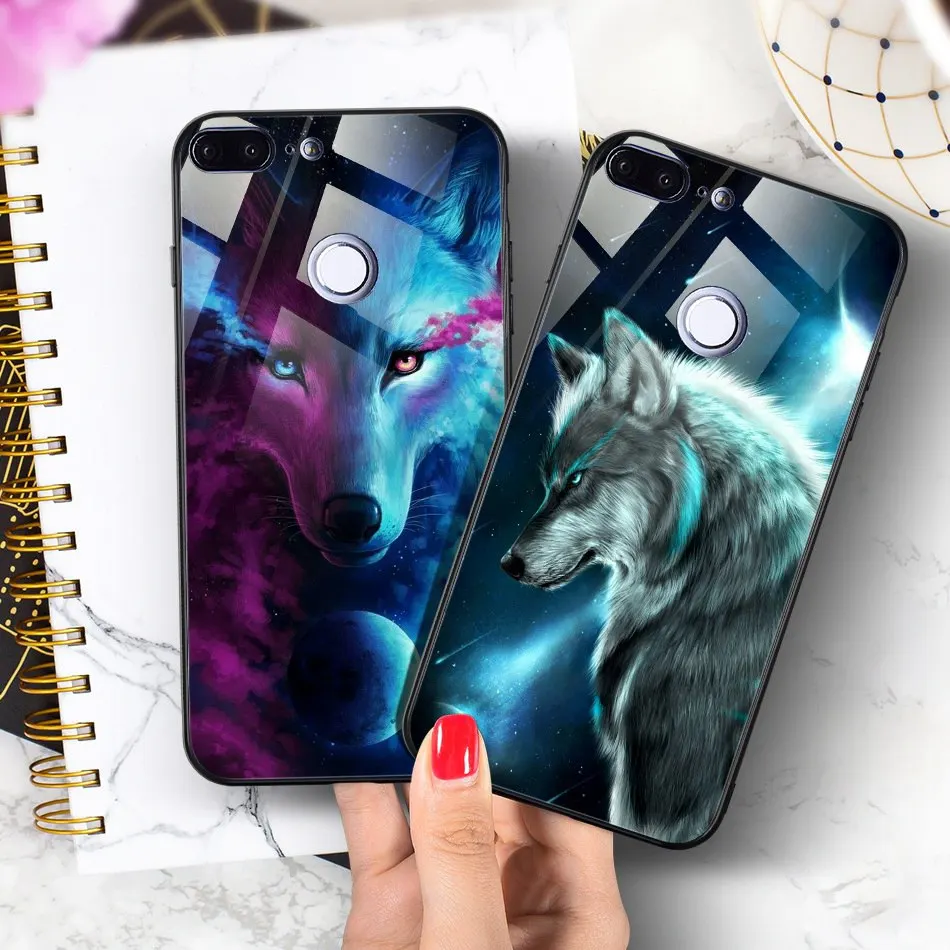 Luxury Tempered Glass Case For Huawei Honor 9 Lite 9 10 Animal Pattern Case on Huawei Mate 10 Lite P20 Lite Pro P Smart Enjoy 7s (10)
