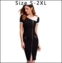 Хороший-навсегда Винтаж зрелые элегантный кнопку работы с длинными рукавами в стиле пэчворк Square-Neck Bodycon Для женщин Офис Карандаш платье B353