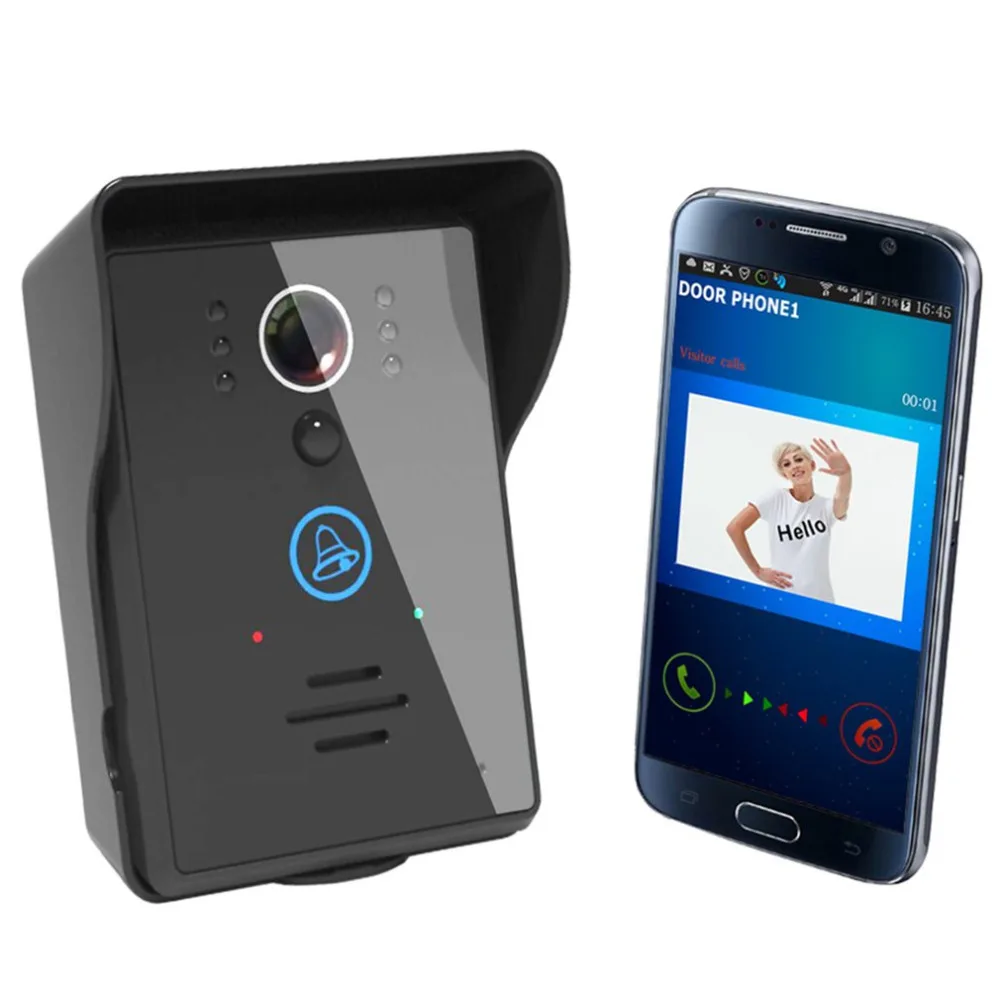 

Doorbell EU plug Alarm Wifi connection Wireless Door phone Video-eye IR Night Vision Visual Super Wide Viewing