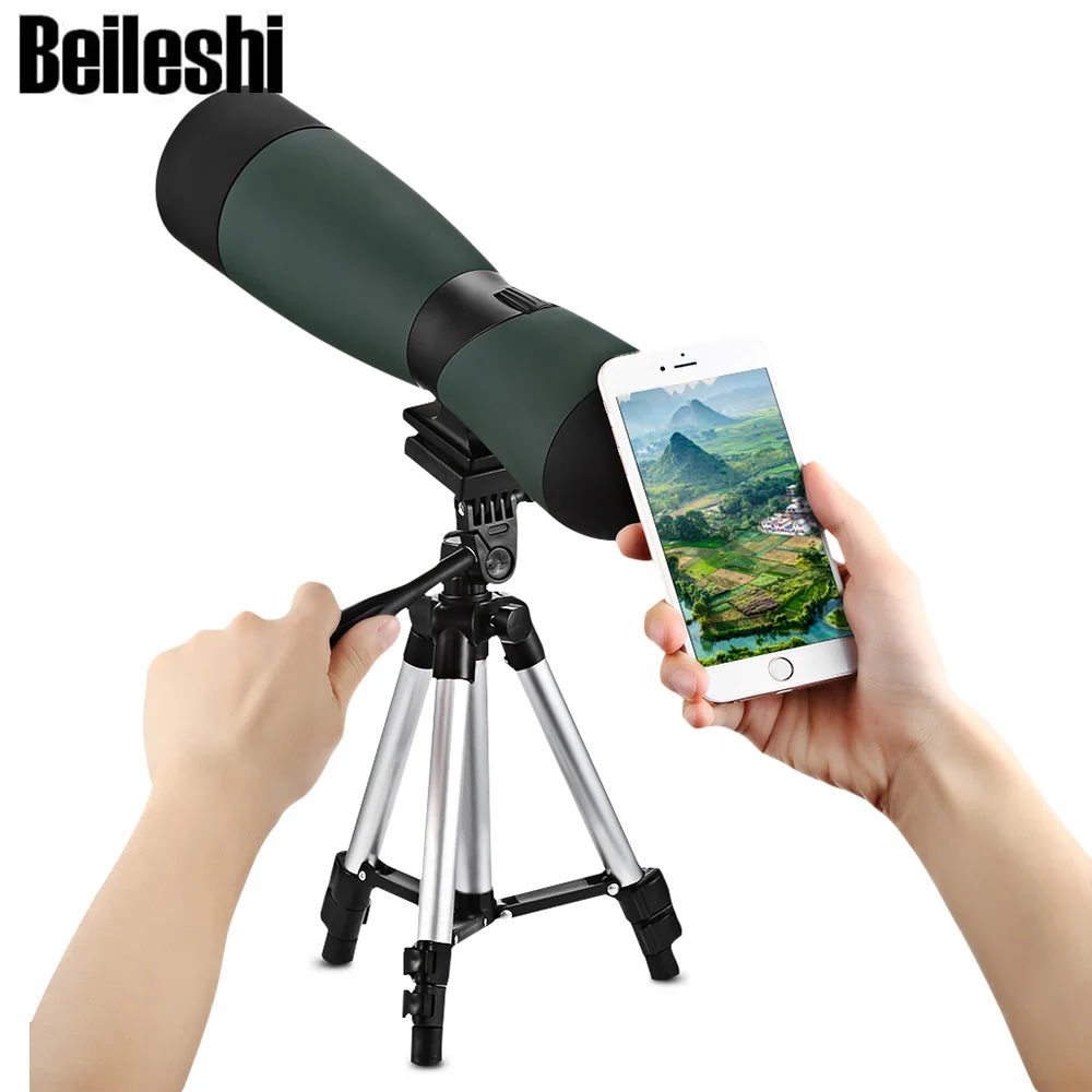 

Beileshi 25x70 Professional Telescope Monocular HD 15X 1000Yds Spotting Scope with Tripod Waterproof Hunting Monocular Telescope