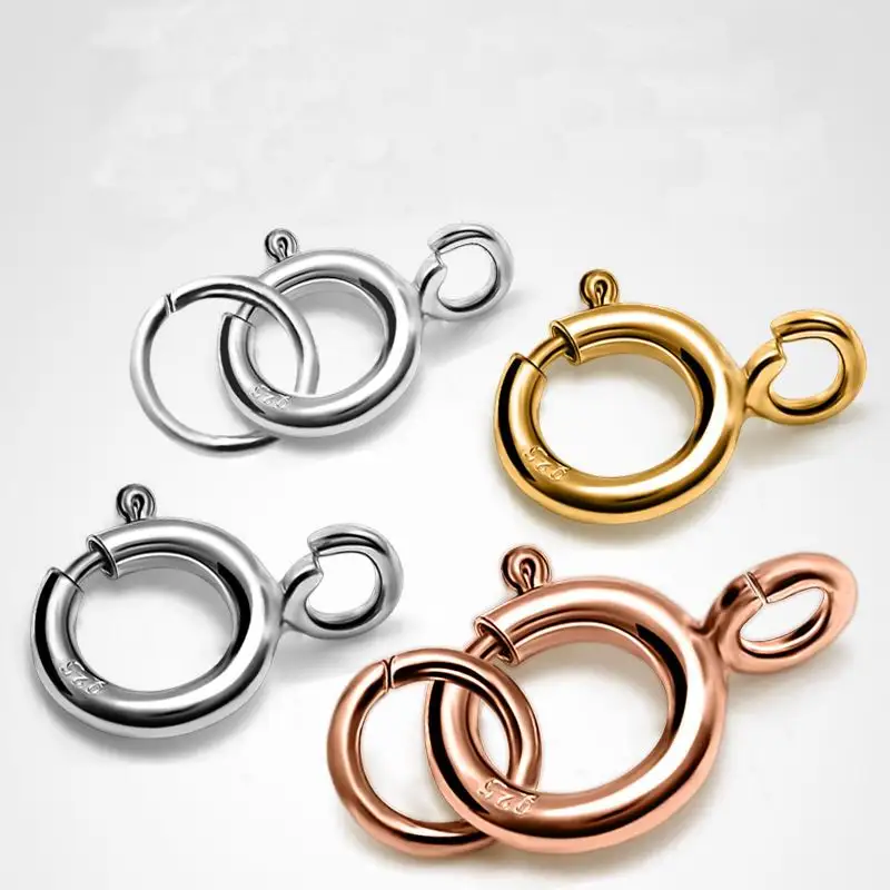 Buy 5/6/7mm High Quality 925 Silver Spring Ring Clasps