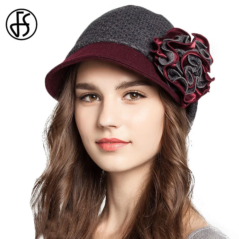 Дамский винтажный теплый фетровый берет FS шерстяная шляпка во французском стиле
