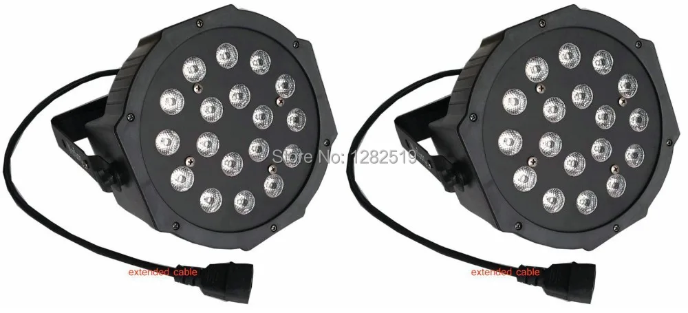 

2pcs 18X3W 36W LED PAR PAR64 Slim Par Can DMX Flat Par Stage Lighting RGB Color
