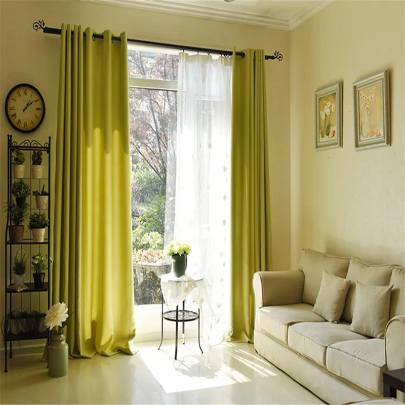 Домашний декор, одноцветные шторы для гостиной, современные шторы для спальни, Занавески Для Оконной обработки, жалюзи, портьеры 80 - Цвет: Green