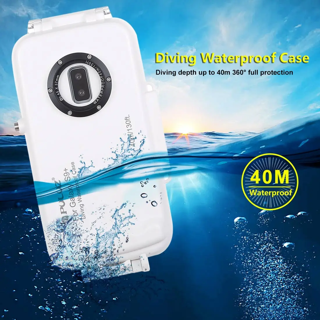 

40m/130ft Waterproof Swimming Diving Surfing Case Cover for Galaxy S9 Plus Taking Underwater Cover Case Diving Snorkeling Bag