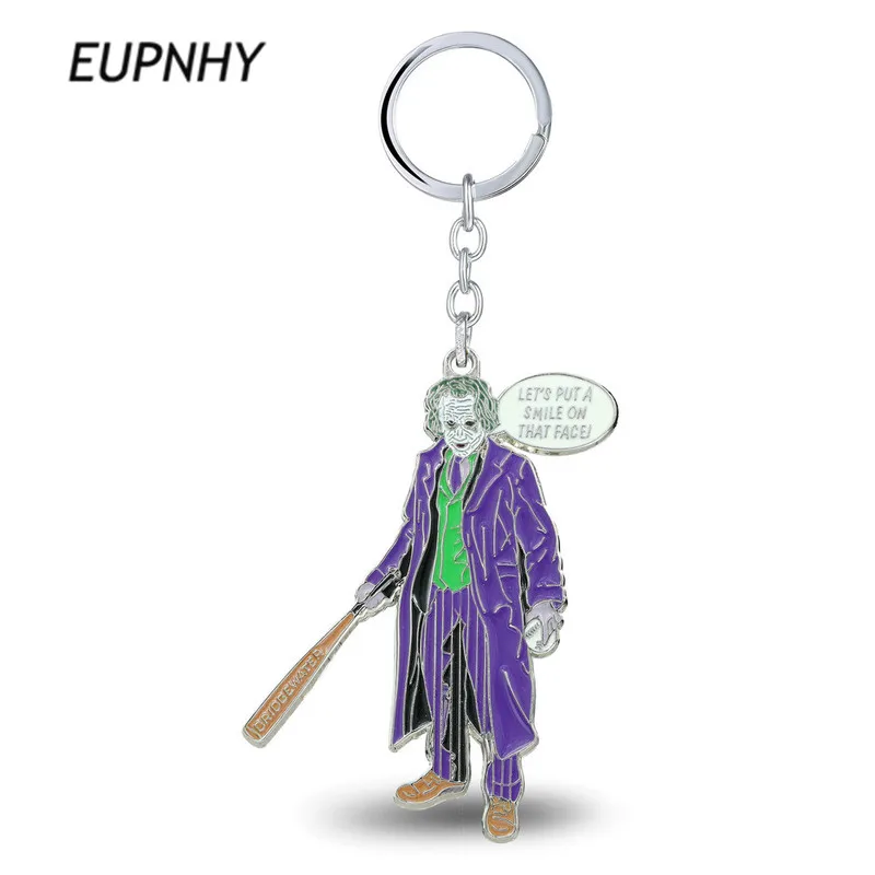

EUPNHY 1Pcs Movie Suicide Squad Joker Key Chain Key Rings Pendant Car Keychain Key Holder Bag Ornament Jewelry