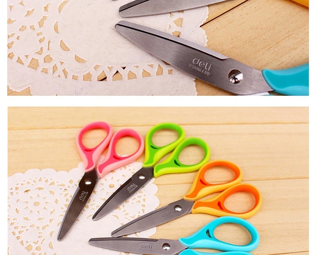 Deli 6025 Student Scissors 114mm(4.5') stainless scissors retail packing -  AliExpress