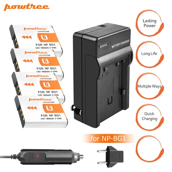 

4X 1800mAh NP-BG1 NP BG1 FG1 Camera Battery+Battery Charger+Car Charger for sony DSC W210 W300 H10 H50 W290 HX7 HX10 HX30 L20