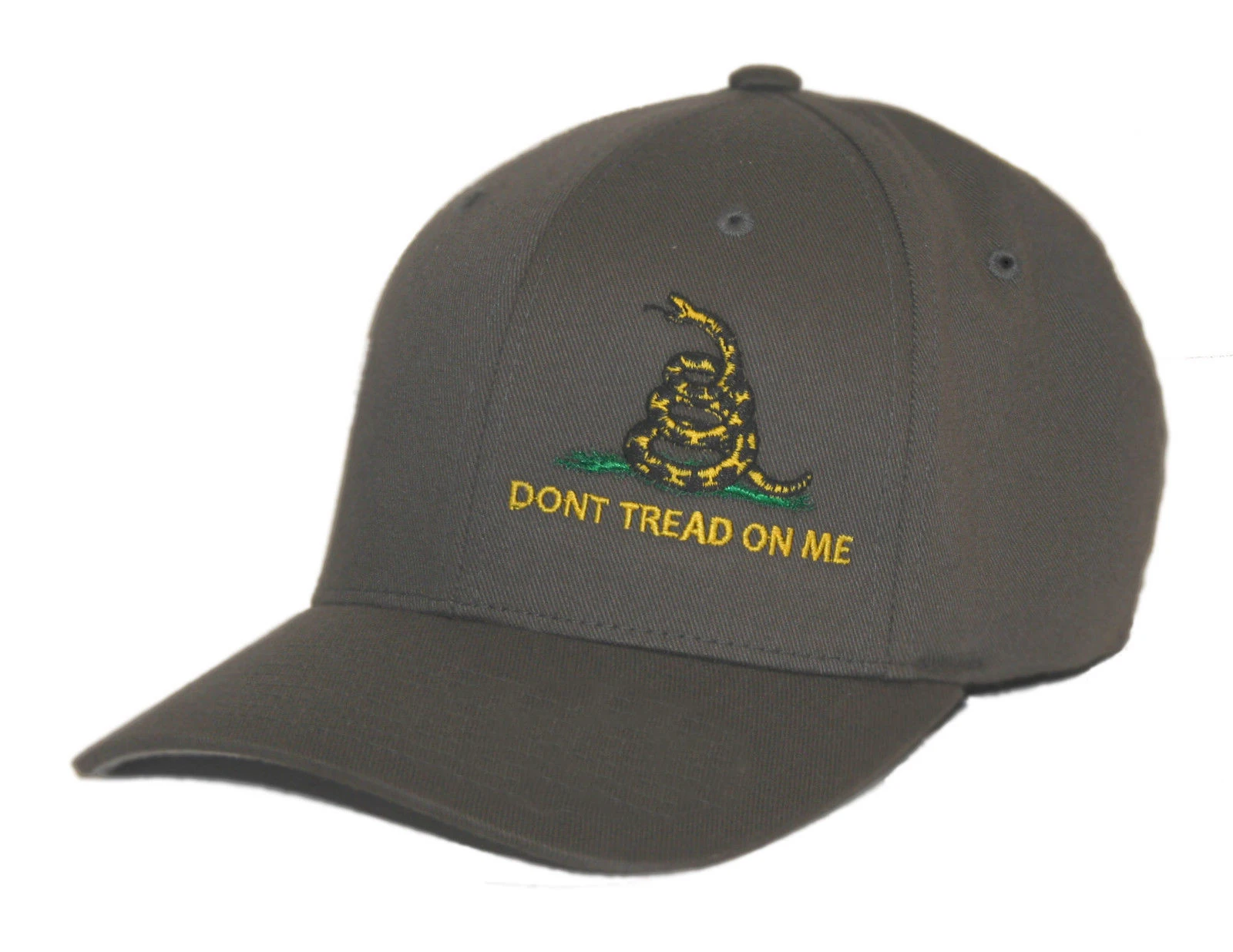 

PRINTED DON'T TREAD ON ME HAT FITTED CAP GADSDEN FLAG grey