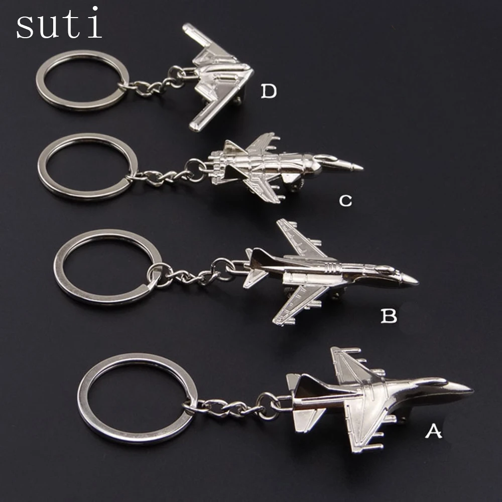 

suti Creative Keychain Metal Naval Fighter Aircraft model Aviation Gifts Key ring Model Key chain Air Plane Aircrafe Keyring
