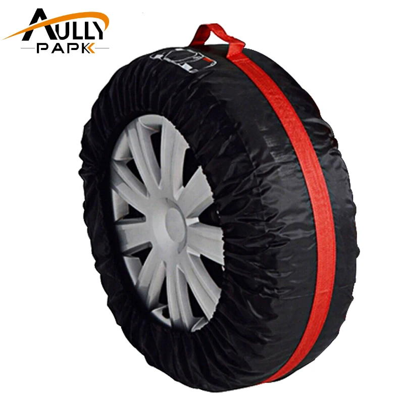 AULLY PARK 1PCS Car Spare Tyre Cover Garage Tire Case Automobile Tire Accessories Summer Winter