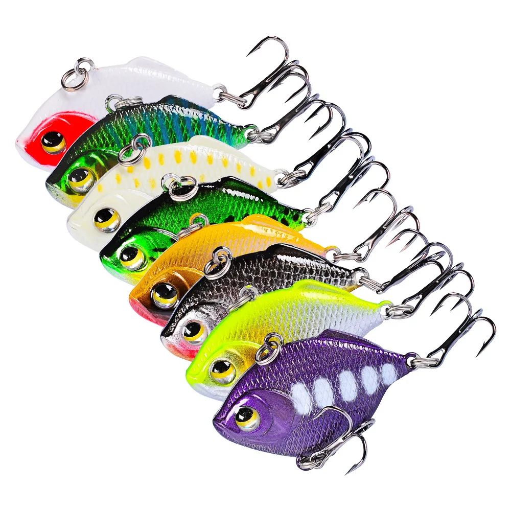 

VIB 8pcs Fishing Lure 4.5cm-8.5g Wobbler Baits YUZI Fishing Biats 8 Color Artificial Hard Bait With 3D Eyes Sample Opp Bag