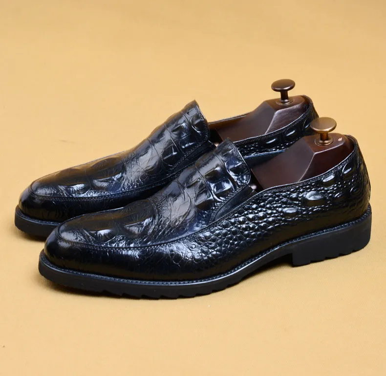 Модные мужские туфли с узором «крокодиловая кожа»; мужские свадебные туфли из натуральной кожи; Мужские модельные туфли; повседневные туфли-оксфорды