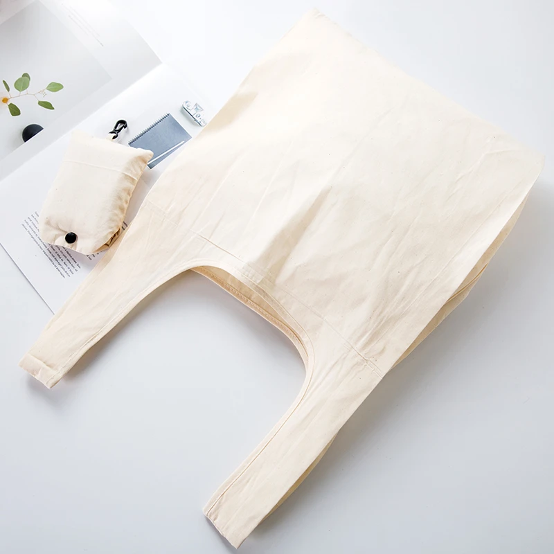 Чистый белый складной хлопок мода плед плечо сумка Эко Шоппинг большой емкости холщовый кошелек мешок