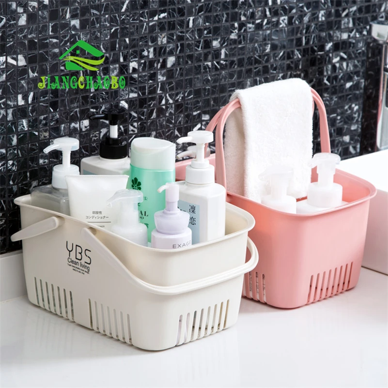 JiangChao Portable Bath Basket Bathroom Shower Storage Basket Plastic